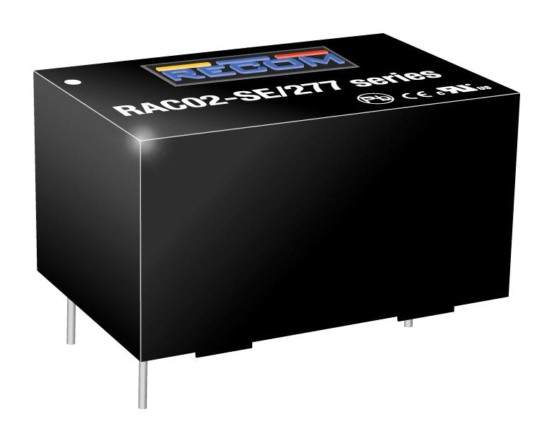 RAC02-05SE/277 POWER SUPPLY, AC-DC, 5V, 0.4A RECOM POWER