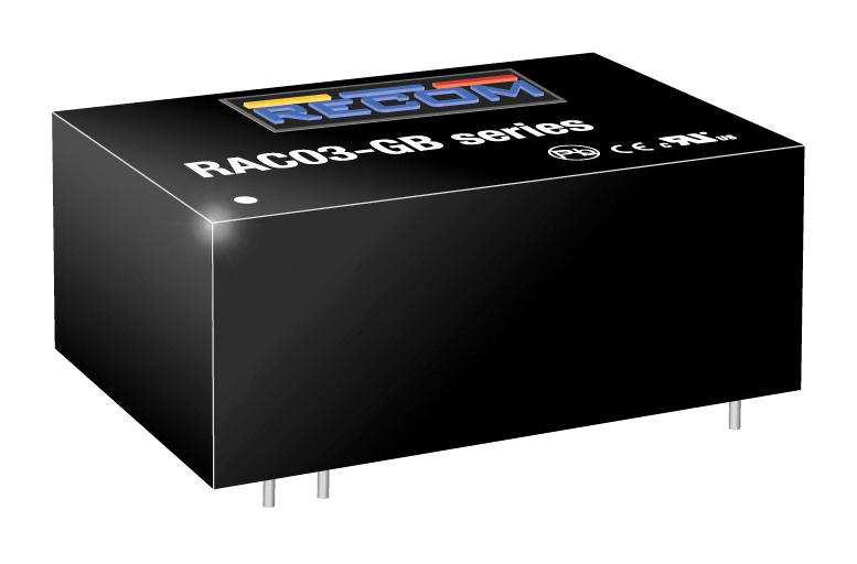 RAC03-12SGB POWER SUPPLY, AC-DC, 12V, 0.25A RECOM POWER
