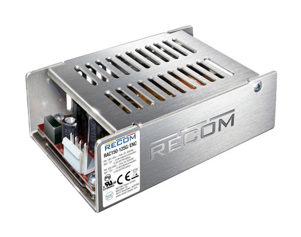 RAC150-24SG/ENC POWER SUPPLY, AC-DC, 24V, 6.25A RECOM POWER