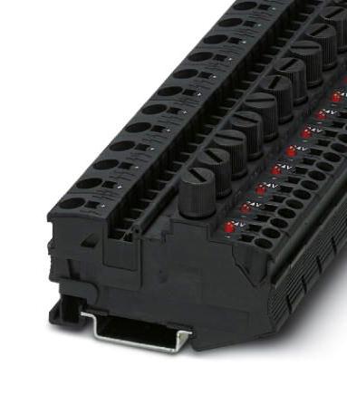 DT 6/2,5-DREHSILED 24 (5X20) FUSE MODULAR TB, 2WAY, 8AWG, BLACK PHOENIX CONTACT