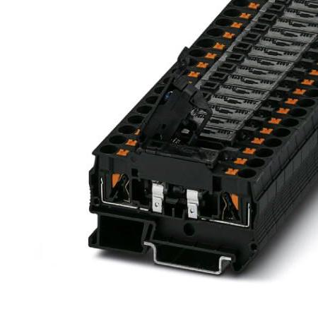 PTC 4-HESILA 250 (5X20) FUSE MODULAR TB, 2WAY, 10AWG, BLACK PHOENIX CONTACT