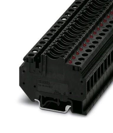 UK 6-FSI/C-LED12 FUSE MODULAR TB, 2WAY, 6AWG, BLACK PHOENIX CONTACT