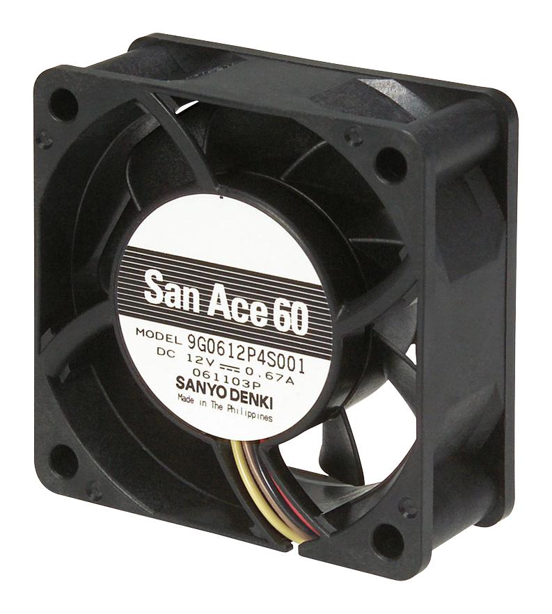 9G0612P4S0011 AXIAL FAN, 60MM, 1.4M3/MIN, 53DBA, 12V SANYO DENKI