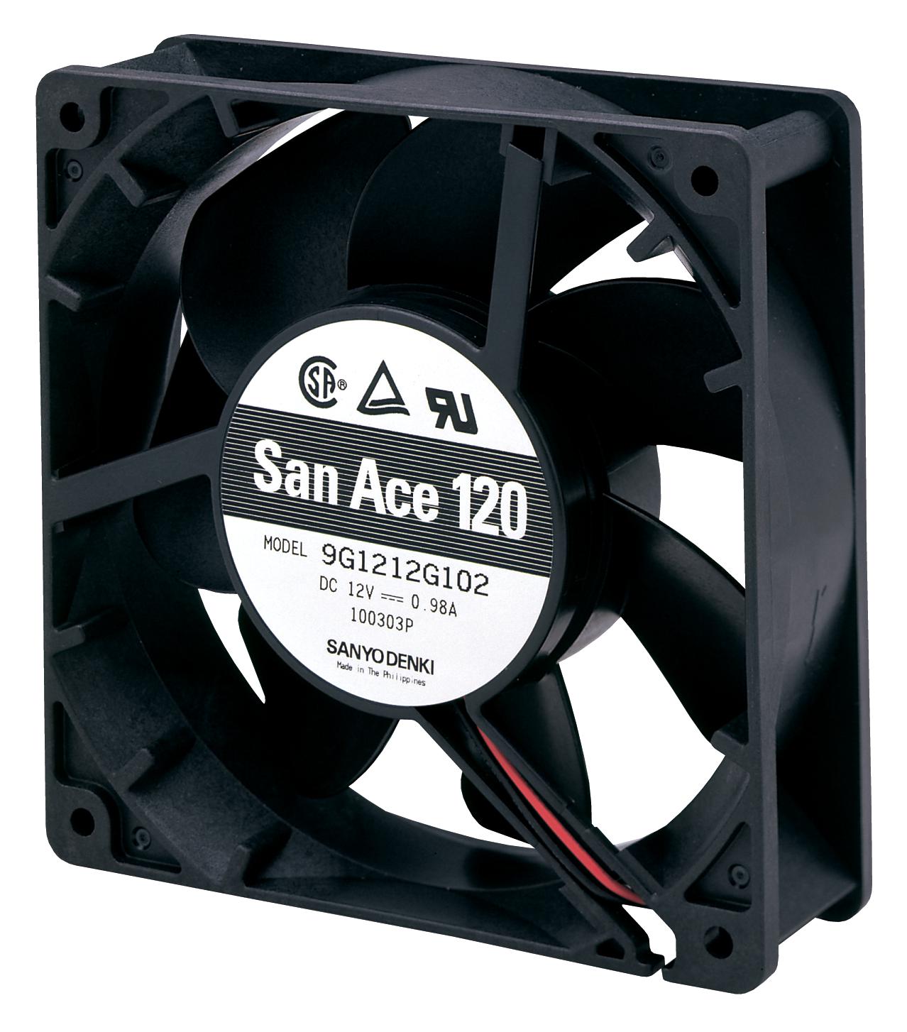 9G1212H101 DC AXIAL FAN, 99CU.FT/MIN, BALL, 120MM SANYO DENKI