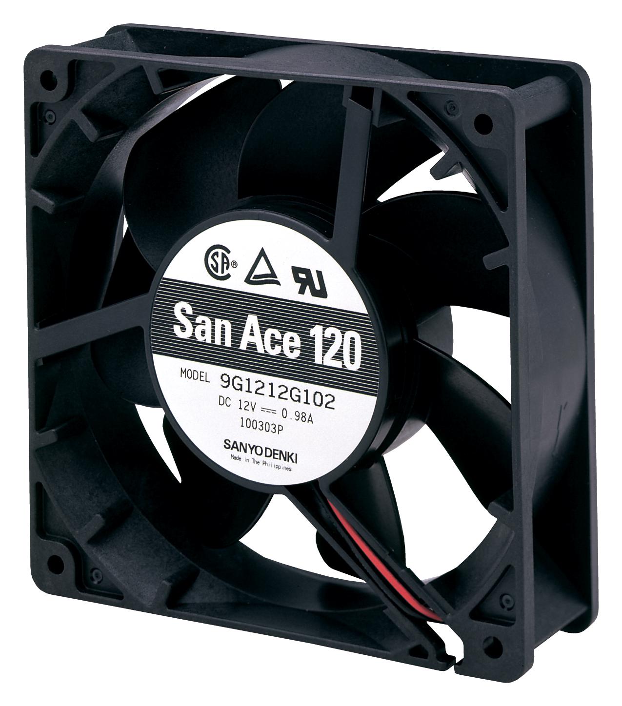 9G1212H1011 DC AXIAL FAN, 99CU.FT/MIN, BALL, 119MM SANYO DENKI