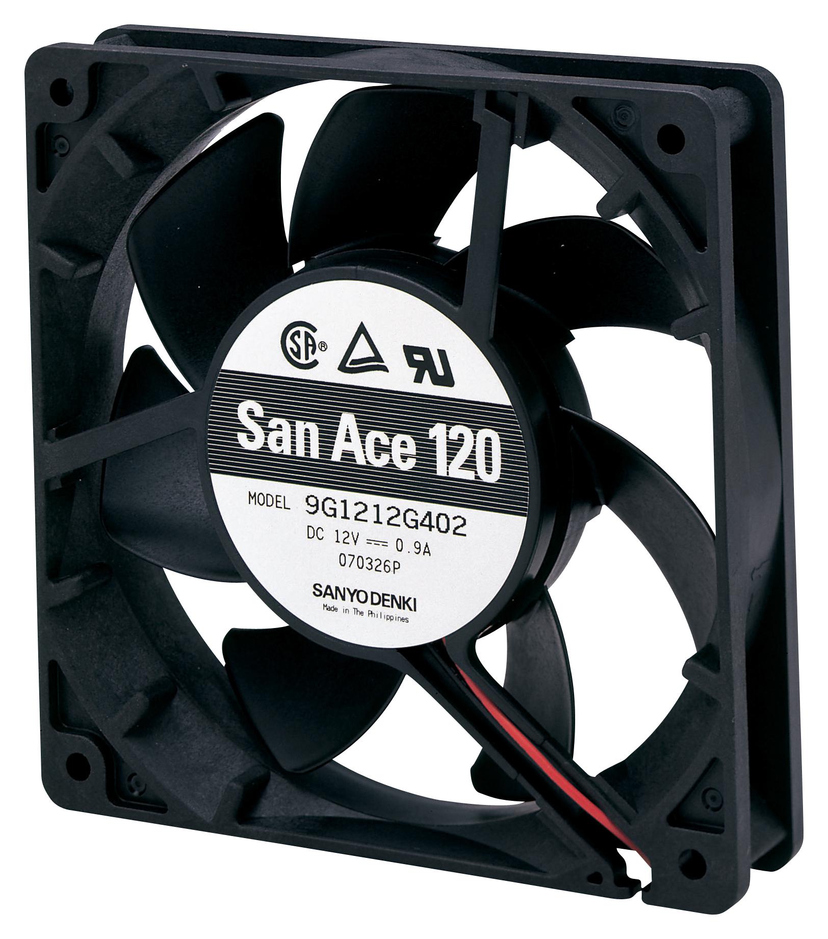 9G1224E401 AXIAL FAN, 120MM, 3.25M3/MIN, 48DBA, 24V SANYO DENKI