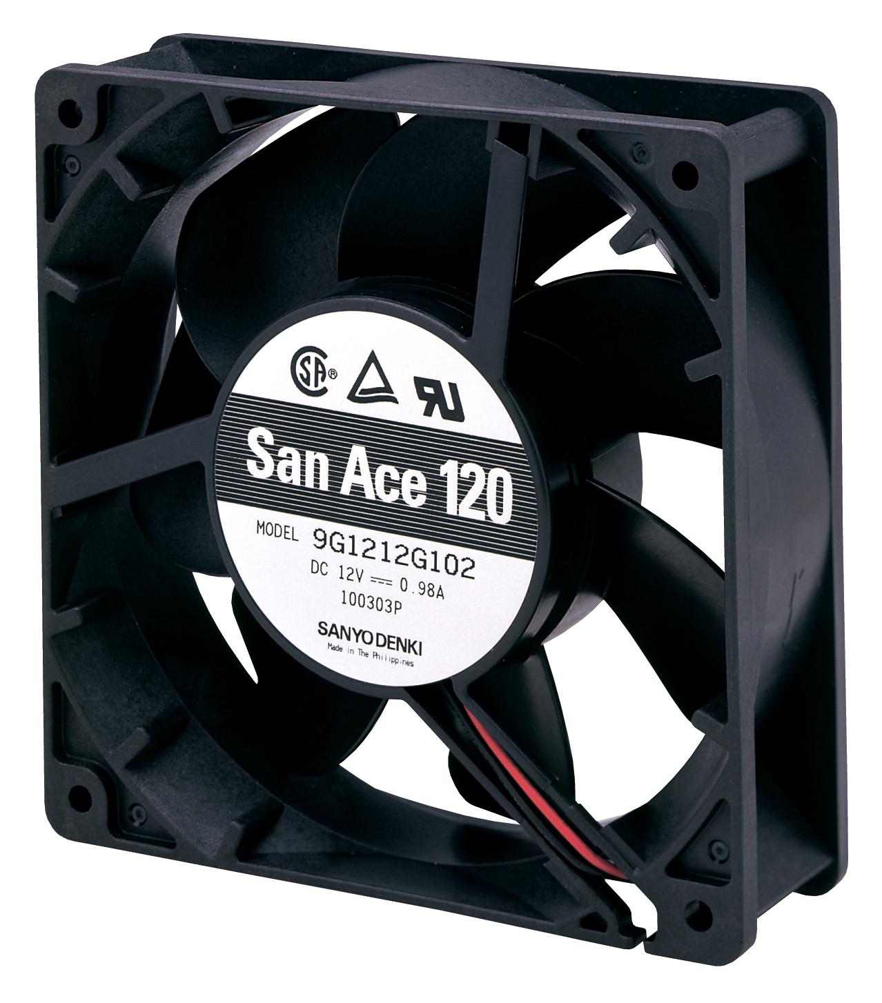 9G1224H1D01 AXIAL FAN, 120MM, 2.8M3/MIN, 39DBA, 24V SANYO DENKI