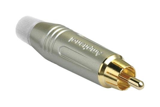 ACPR-SWH RCA CONNECTOR, PLUG, 2POS, SATIN/WHITE AMPHENOL SINE/TUCHEL