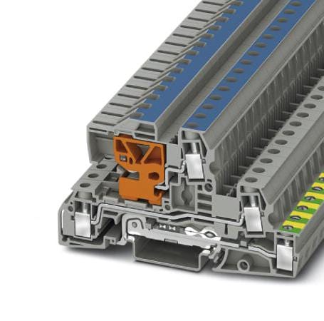 UTI 6-PE/L/NT DIN RAIL TB, SCREW, 4POS, 24-8AWG PHOENIX CONTACT
