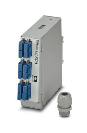 FOC-FDX20-PP-SCD6-OSP-PT9 DIN RAIL SPLICE BOX, 6 X SC DUPLEX PHOENIX CONTACT