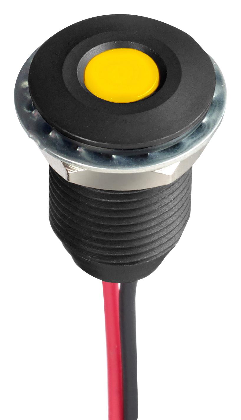Q10F5ANXXY12E LED PANEL INDICATOR, YELLOW, 10MM, 12VDC APEM
