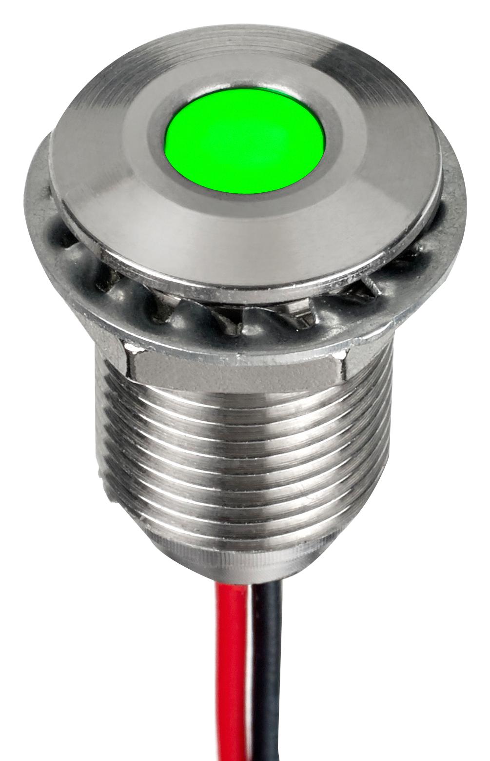 Q10F5SXXHG24E LED PANEL INDICATOR, GREEN, 10MM, 24VDC APEM