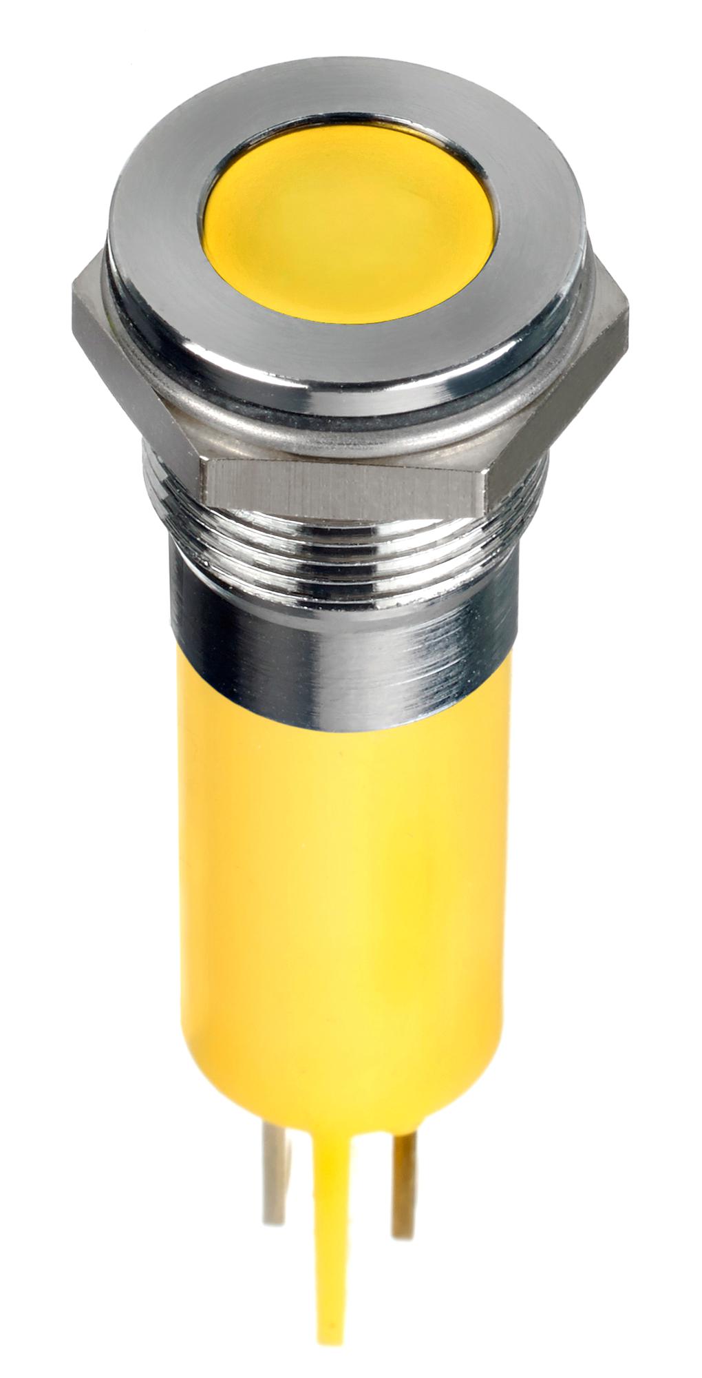 Q12F1CXXHY220E LED PANEL INDICATOR, YEL, 12MM, 220VAC APEM