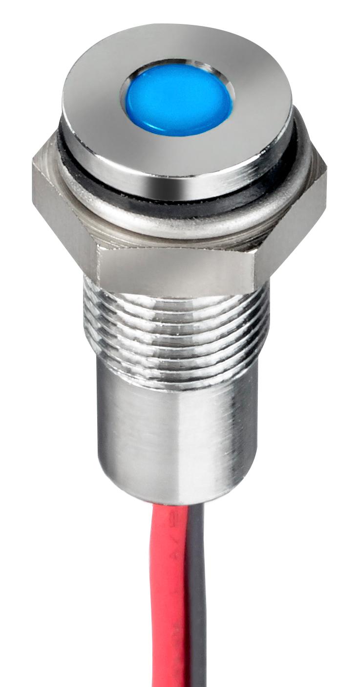 Q6F5CXXB24E LED PANEL INDICATOR, BLUE, 6MM, 24VDC APEM