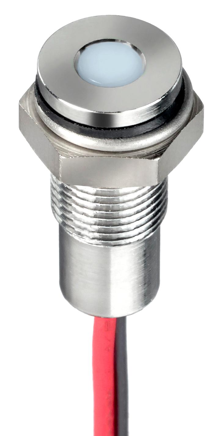 Q6F5CXXW12E LED PANEL INDICATOR, WHITE, 6MM, 12VDC APEM