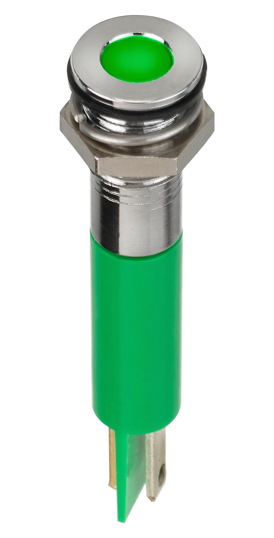 Q8F1CXXG02E LED PANEL INDICATOR, GREEN, 8MM, 2.2V APEM