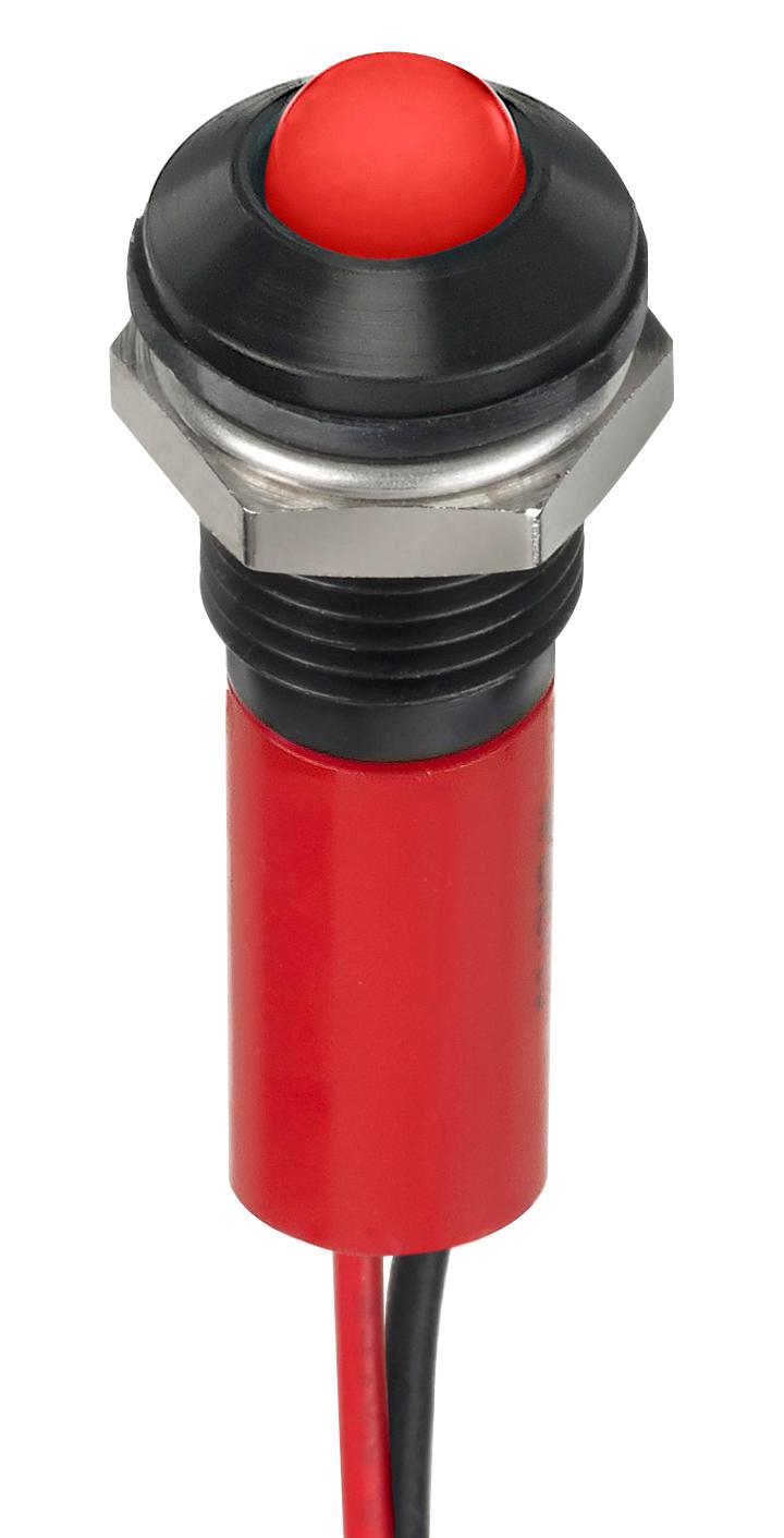 Q8P3BXXR24E LED PANEL INDICATOR, RED, 8MM, 24VDC APEM