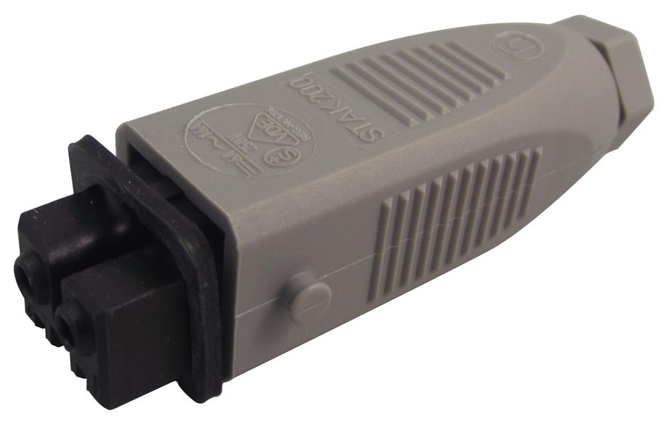 STAK 200 RECTANGULAR CONN, RCPT, 2+PE WAY, CABLE HIRSCHMANN