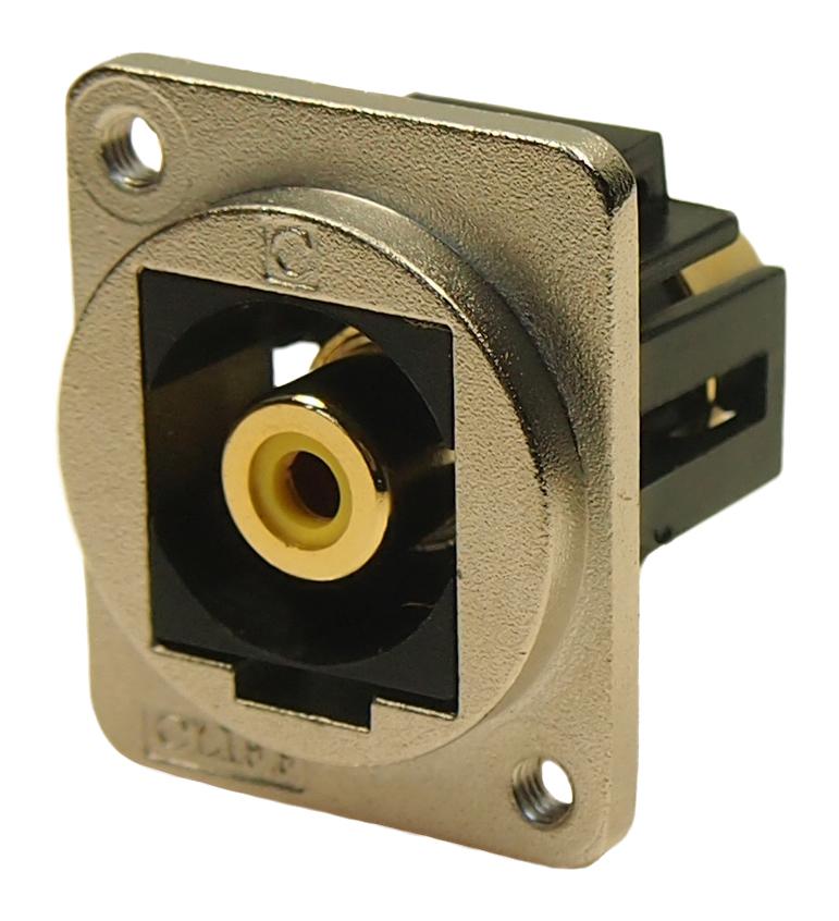 CP30232M3 AUDIO ADAPTER, RCA PLUG-PLUG, METAL, YEL CLIFF ELECTRONIC COMPONENTS
