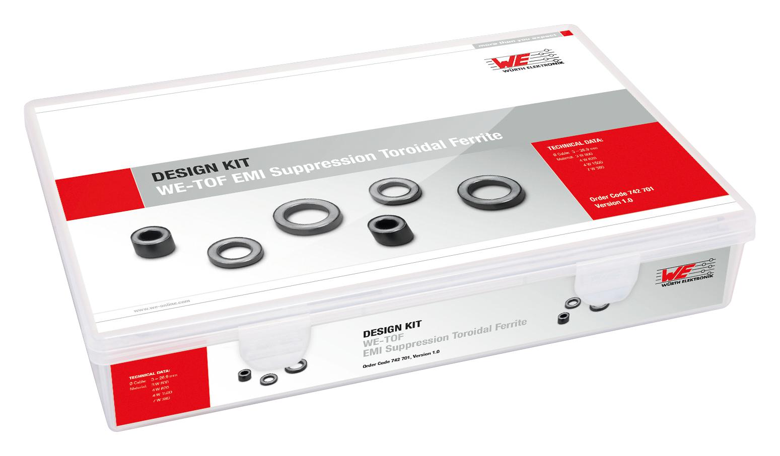 742701 DESIGN KIT, EMI SUPP TOROIDAL FERRITE WURTH ELEKTRONIK