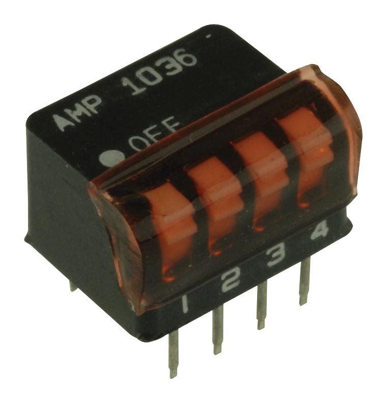 1-5435802-5 DIP SW, SPST-NO, 15A, 50VDC, 4POS, THT ALCOSWITCH - TE CONNECTIVITY