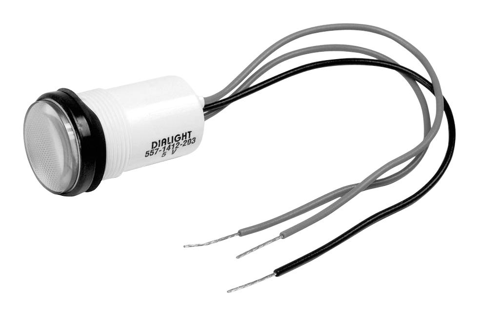 557-1412-203F PANEL INDICATOR, RED/GREEN, 720MCD/1.8CD DIALIGHT