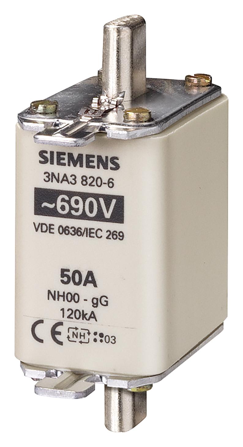 3NA3817-6 HRC FUSE, 40A, 690VAC, 250VDC, BLADE TAG SIEMENS