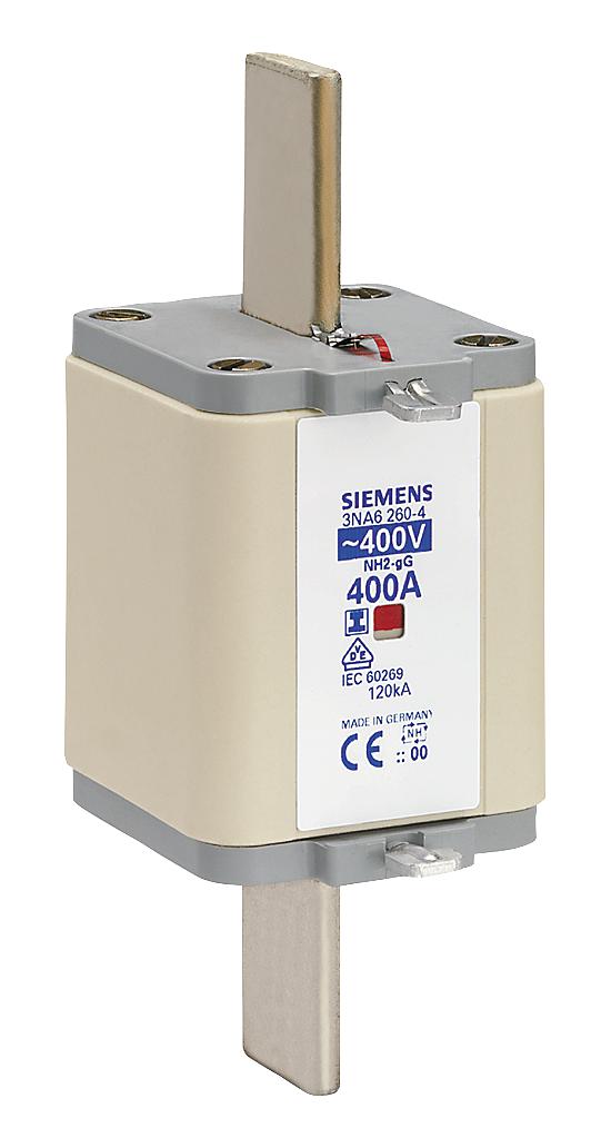 3NA6260-4 HRC FUSE, 400A, 400VAC, BLADE TAG SIEMENS