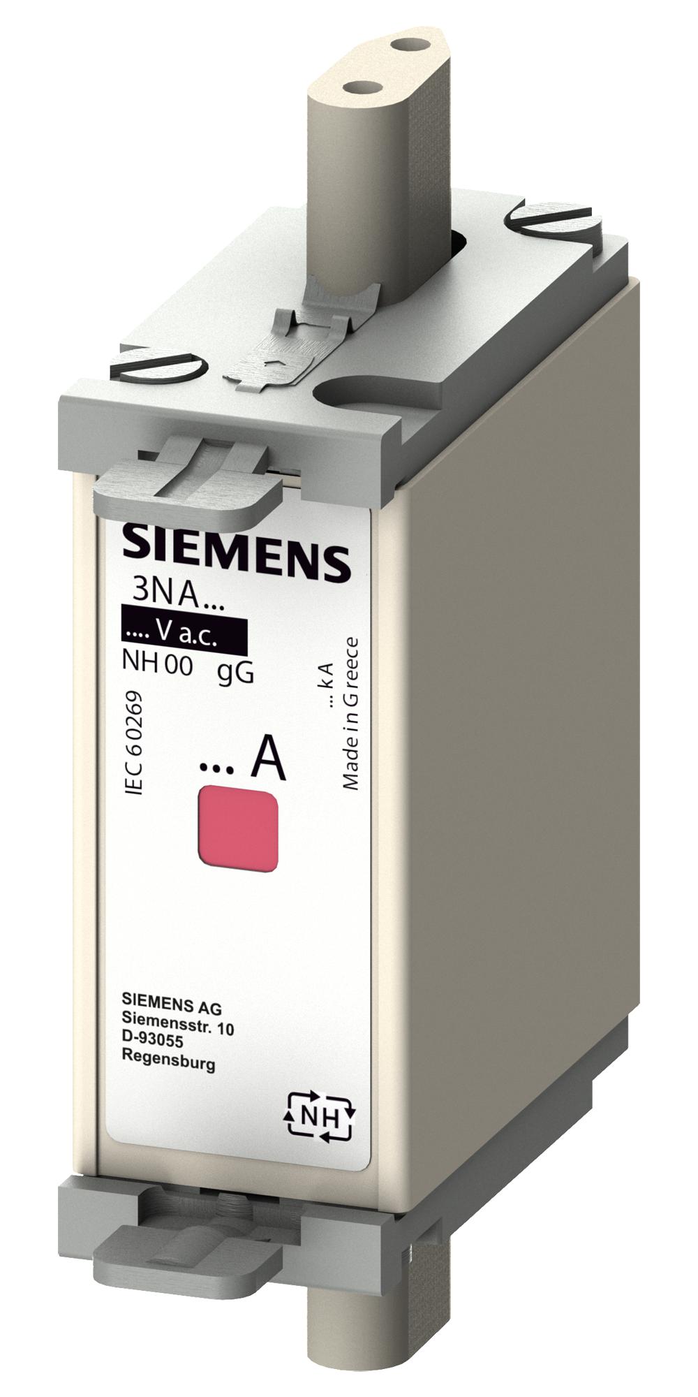 3NA6805-6 HRC FUSE, 16A, 690VAC, 250VDC, BLADE TAG SIEMENS
