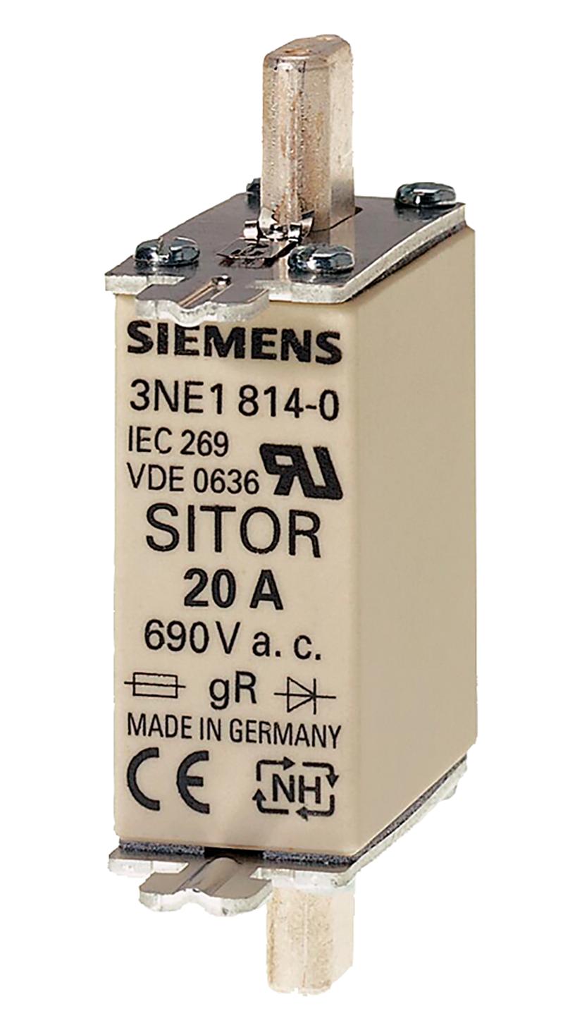 3NE1814-0 HRC FUSE, 20A, 690VAC, 250VDC, BLADE SIEMENS