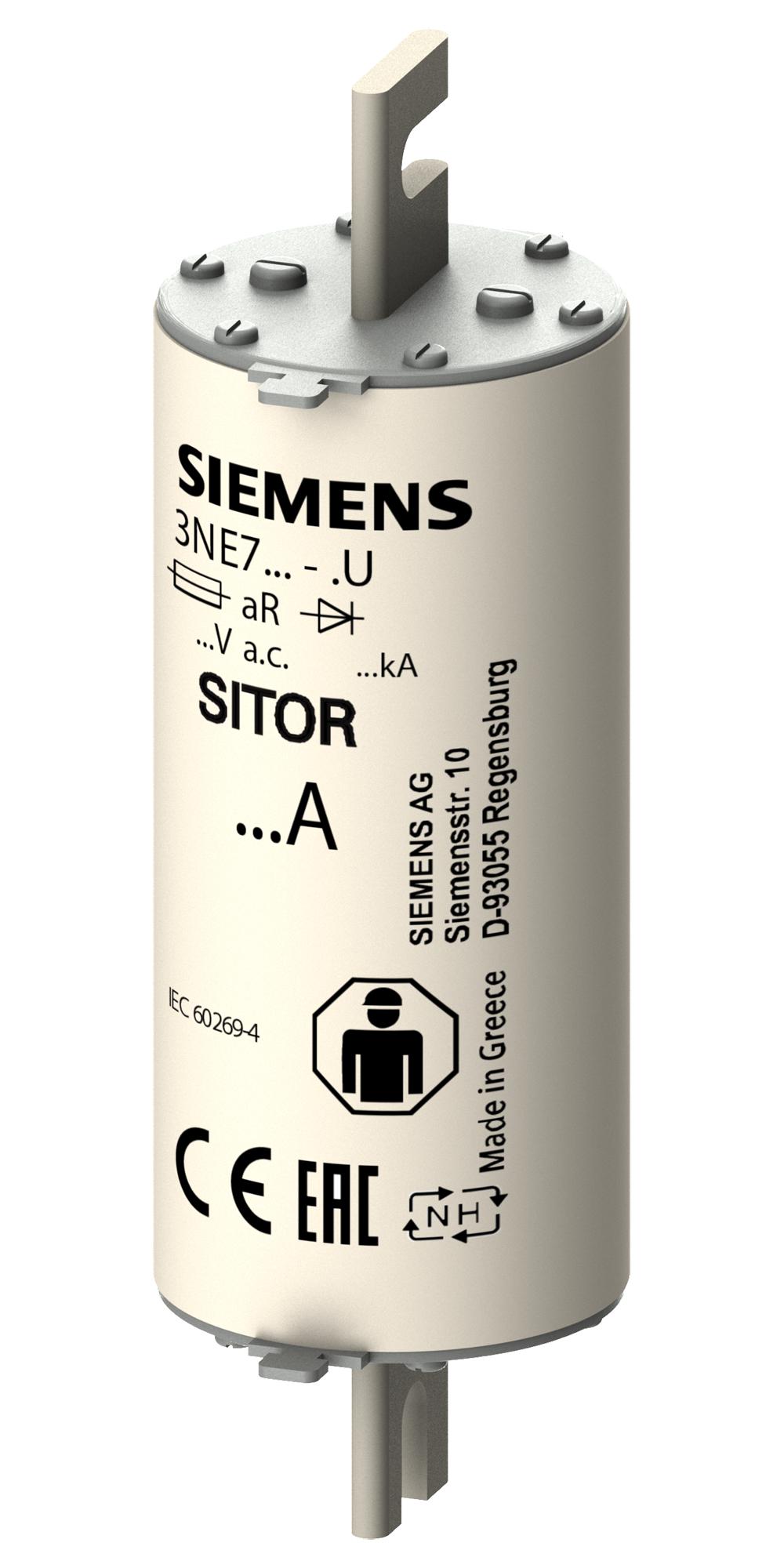 3NE7425-0U HRC FUSE, 200A, 2KVAC, 440VDC, BLADE TAG SIEMENS