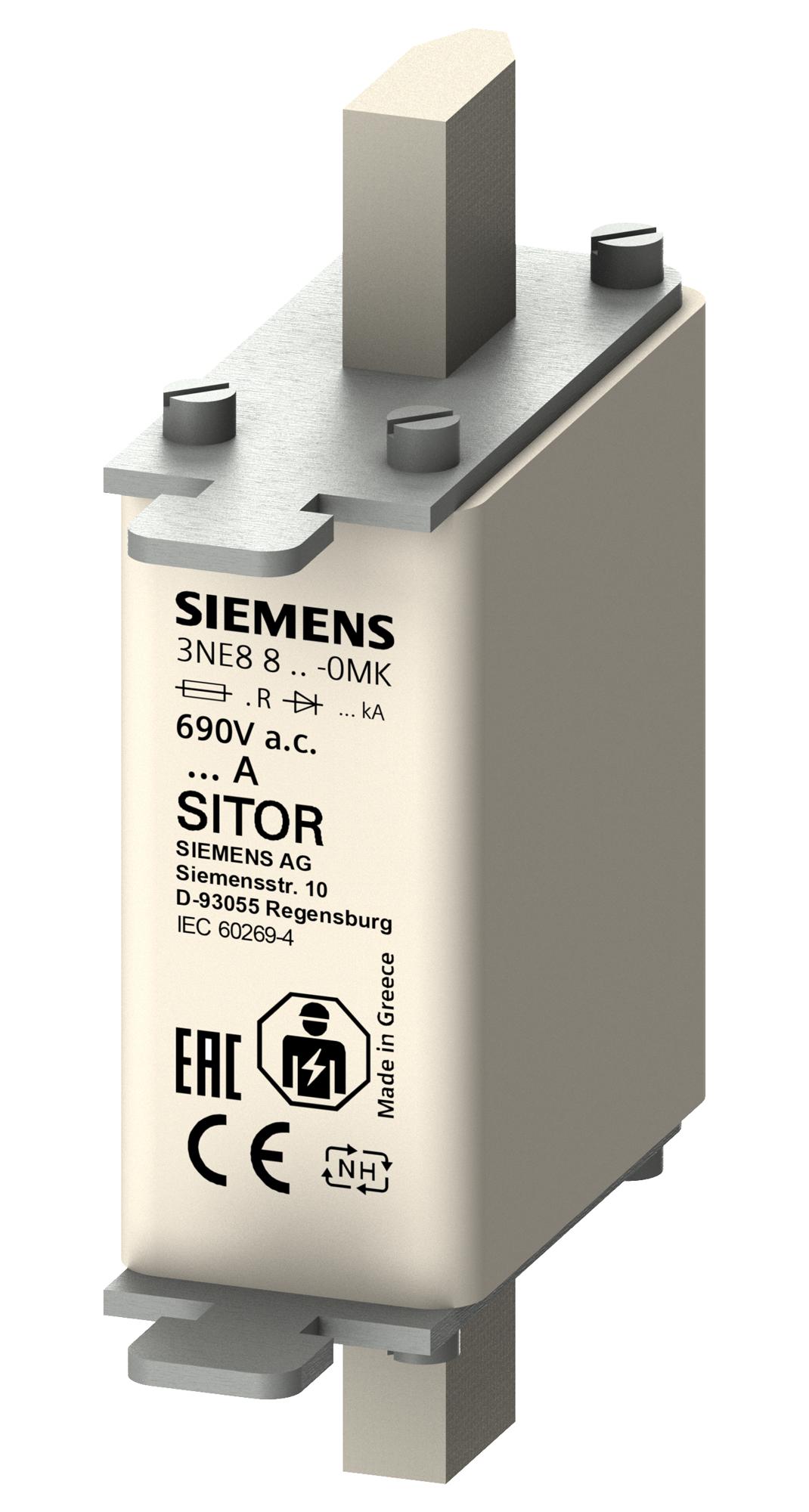 3NE8821-0MK HRC FUSE, 100A, 690VAC, 440VDC, BLADE SIEMENS