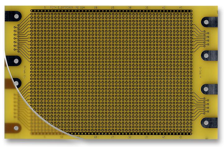RE224-LF PCB, D SUB, EUROCARD, FR4, 2.54MM ROTH ELEKTRONIK
