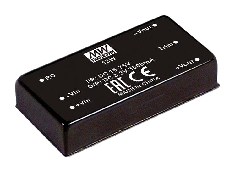 RSDW20F-15 DC-DC CONVERTER, 15V, 1.33A MEAN WELL