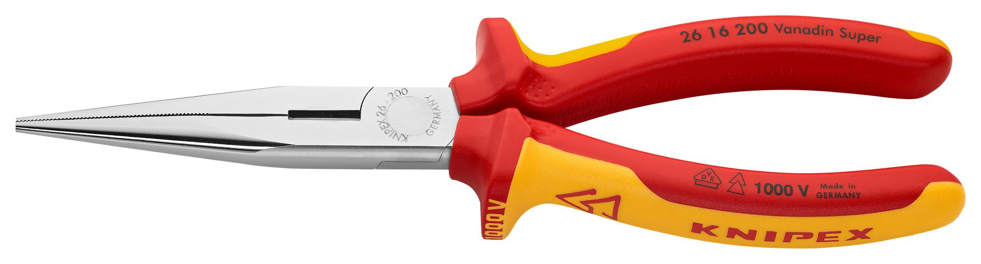 26 16 200 PLIER, FLAT ROUND NOSE KNIPEX