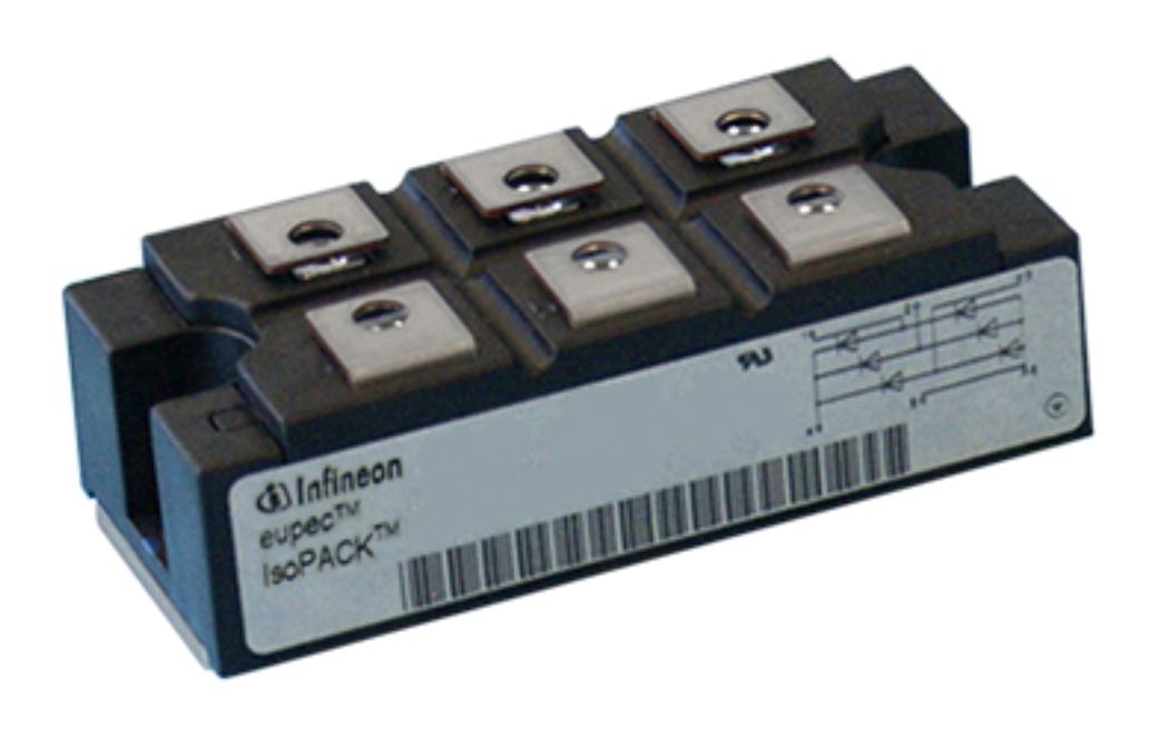 DDB6U145N16LHOSA1 DIODE MODULE, 3-PAIR SERIES, 1.6KV INFINEON