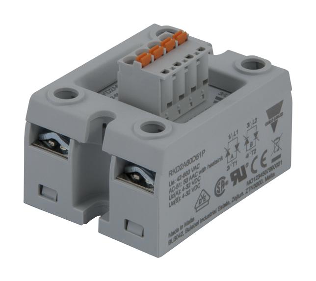 RKD2A23D50P SOLID STATE RELAY, 24VAC-265VAC, 50A CARLO GAVAZZI