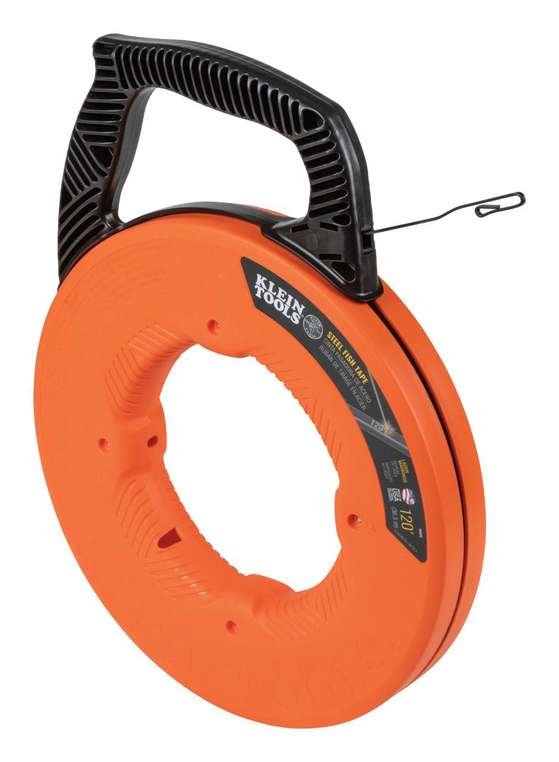 56333 STEEL FISH TAPE, 1/8" X 120FT, ORG/BLACK KLEIN TOOLS
