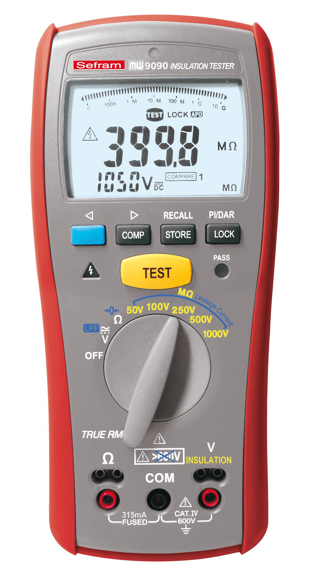 MW9090 INSULATION METER, 50V TO 1KV, 20GOHM SEFRAM