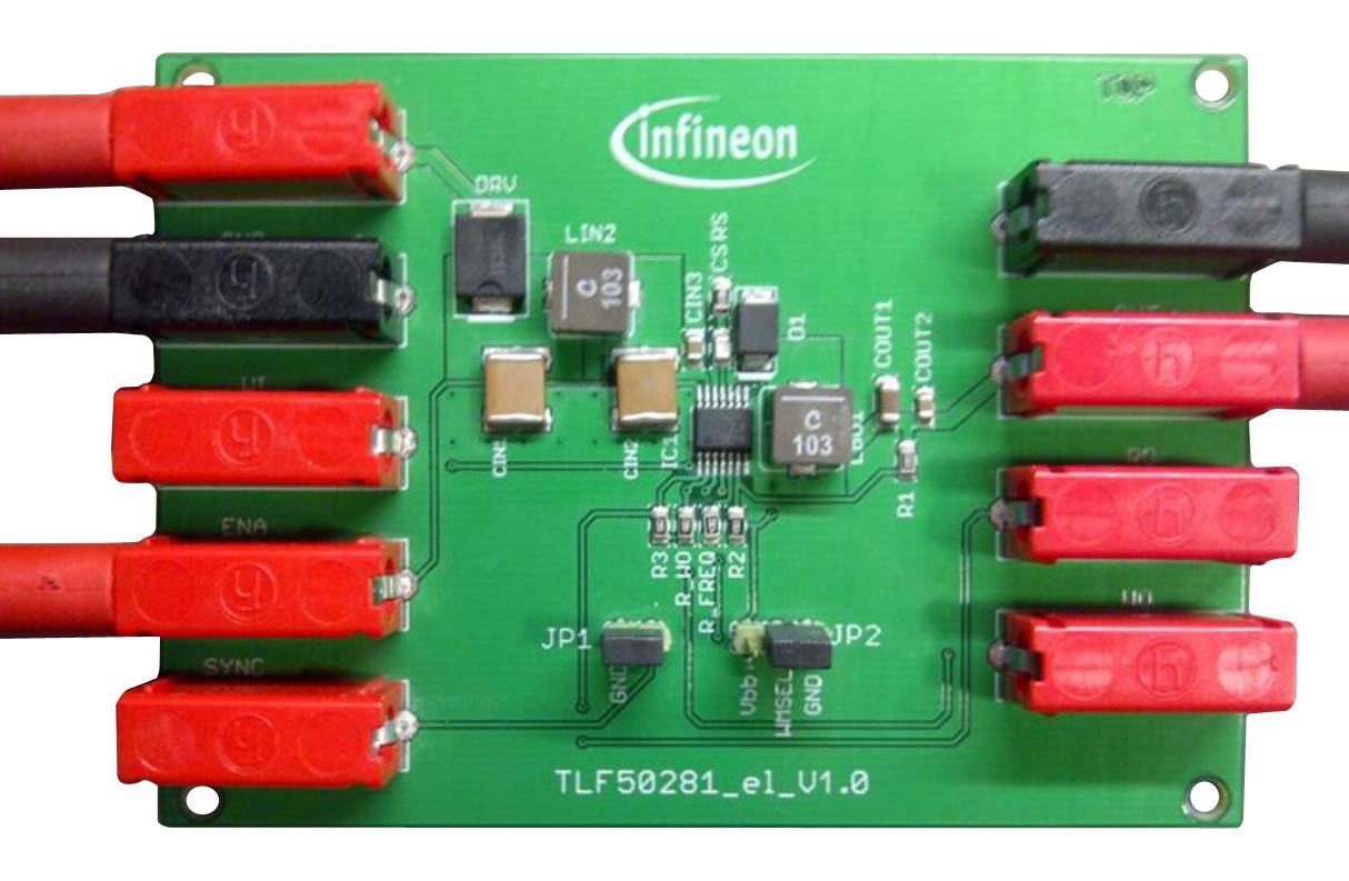 DEMOBOARDTLF50281ELTOBO1 DEMO BOARD, STEP DOWN REGULATOR INFINEON