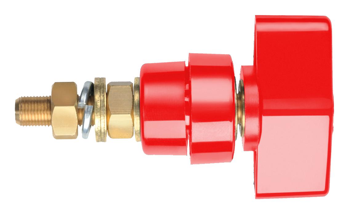 POL 102 L / RT BINDING POST, 100 A, 1 KV, RED SCHUTZINGER