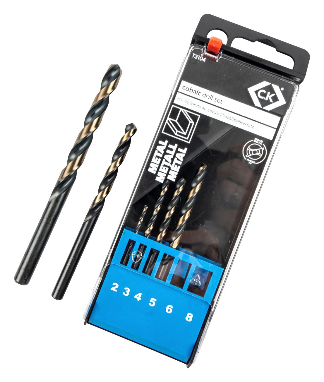 T3104 COBALT SPLIT POINT DRILL BIT SET, 6PC CK TOOLS