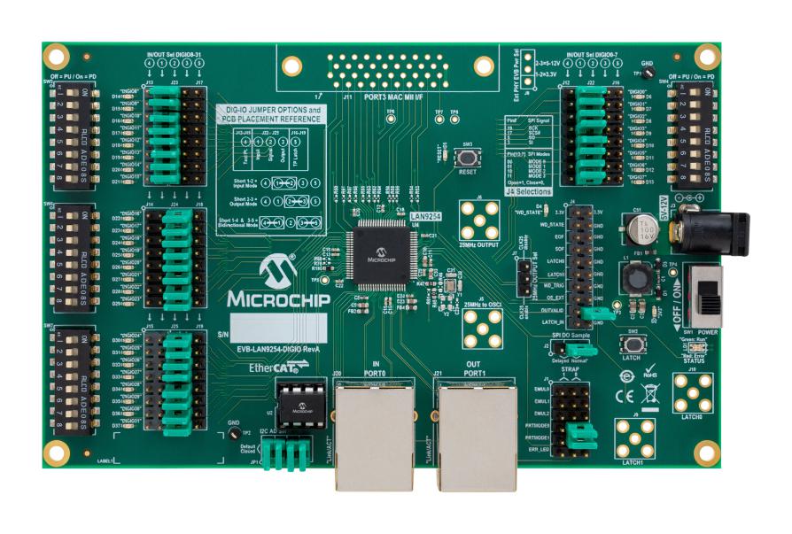 EV57N07A EVAL BOARD, ETHERCAT SLAVE CONTROLLER MICROCHIP
