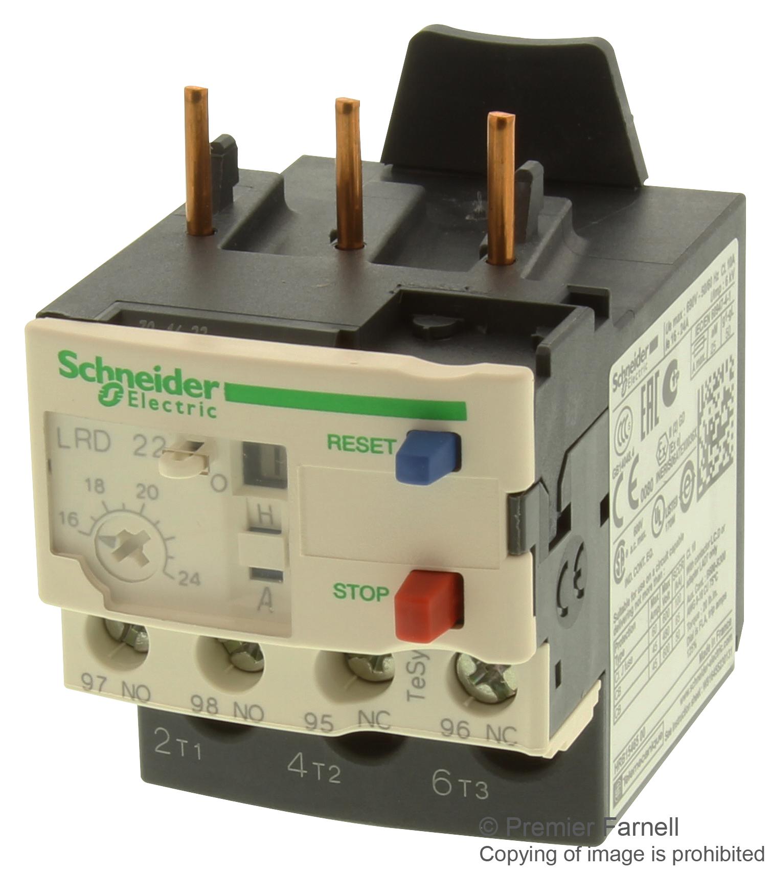 LRD22 RELAY, OVERLOAD, 16-24A SCHNEIDER ELECTRIC
