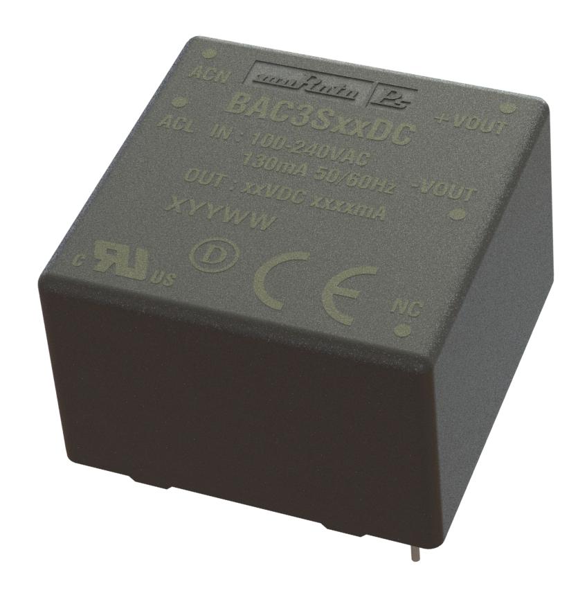 BAC3S05DC POWER SUPPLY, AC-DC, 5V, 0.6A MURATA POWER SOLUTIONS
