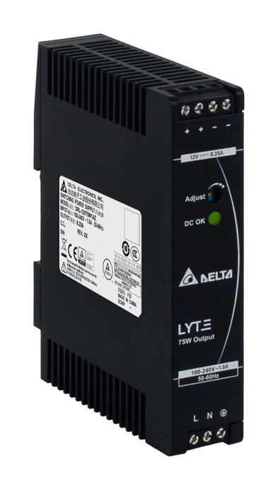 DRL-12V75W1AZ POWER SUPPLY, AC-DC, 12V, 6.25A DELTA ELECTRONICS / POWER