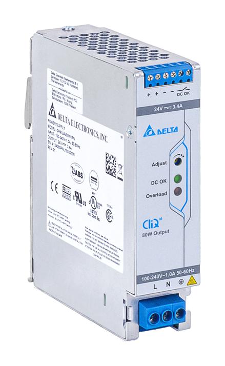 DRM-24V80W1PN POWER SUPPLY, AC-DC, 24V, 3.4A DELTA ELECTRONICS / POWER