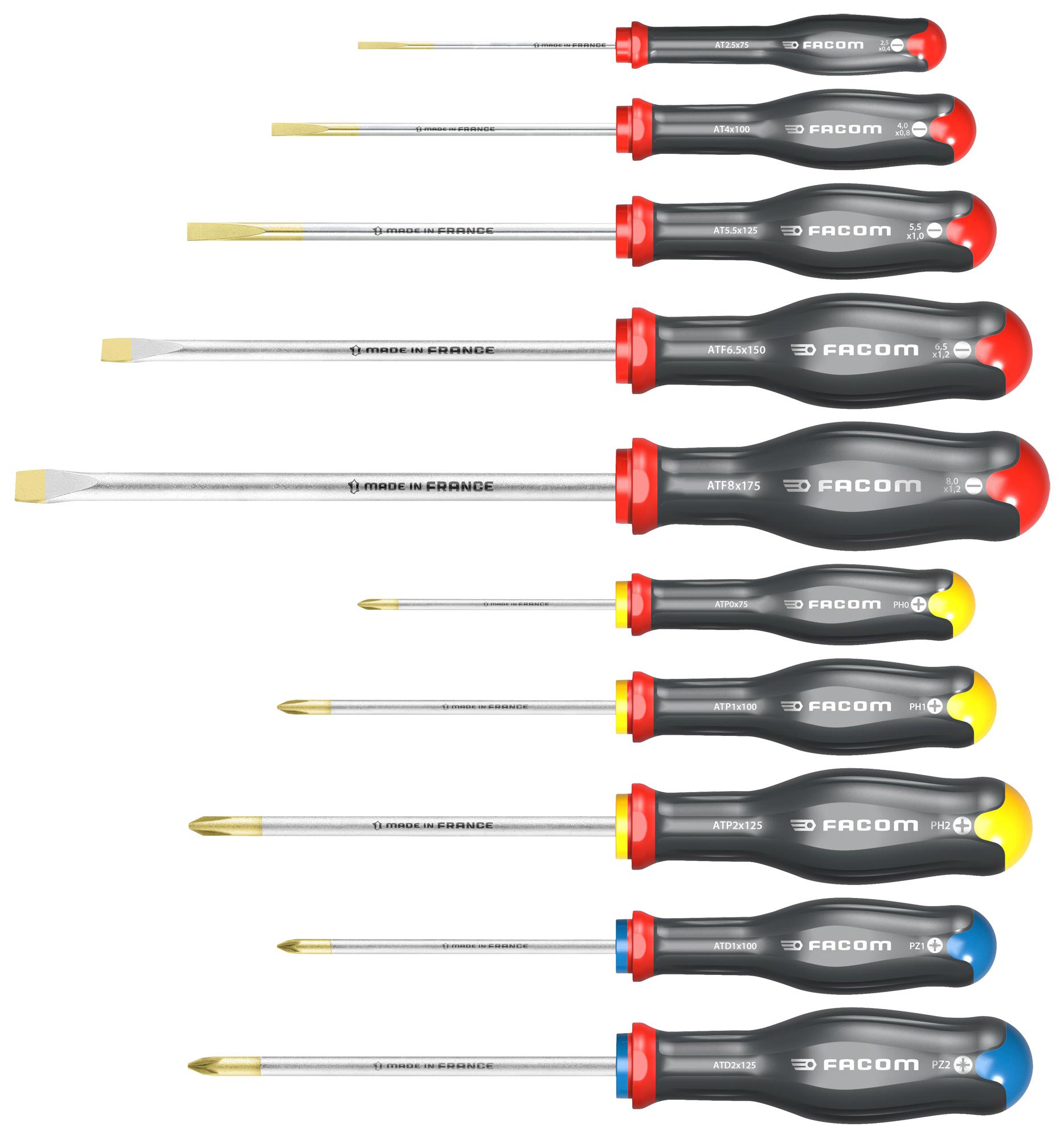ATW.J10PB SCREWDRIVER SET, 10PC FACOM