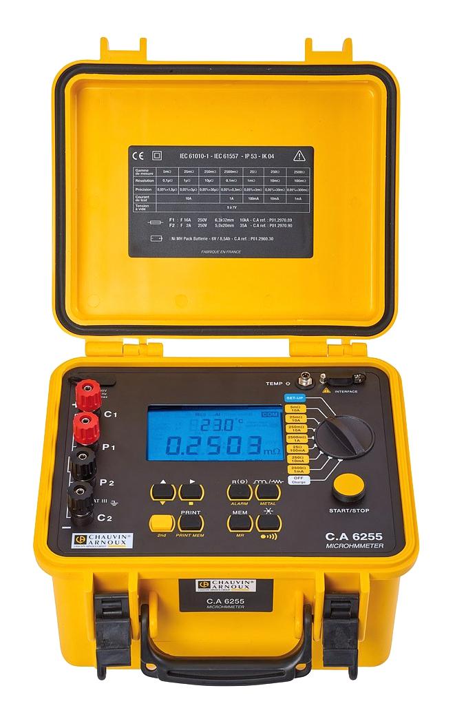 CA6255 PLUS MICRO-OHMMETER, 10A, 2.5KOHM, 4-WIRE CHAUVIN ARNOUX