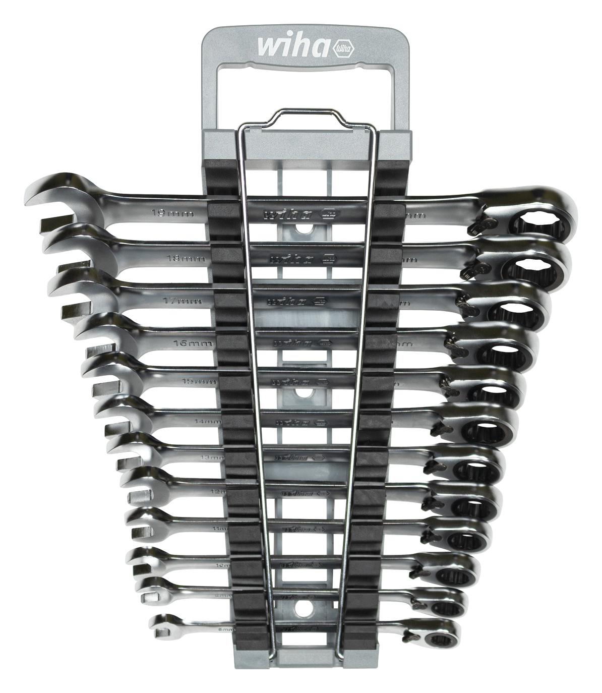 44661 RING RATCHET OPEN-END SPANNER SET, 13PC WIHA